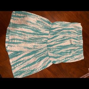 Size Med strapless romper. Aqua tie dye